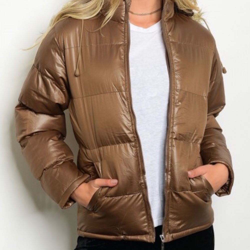 Retail New Mocha Puffer Jacket